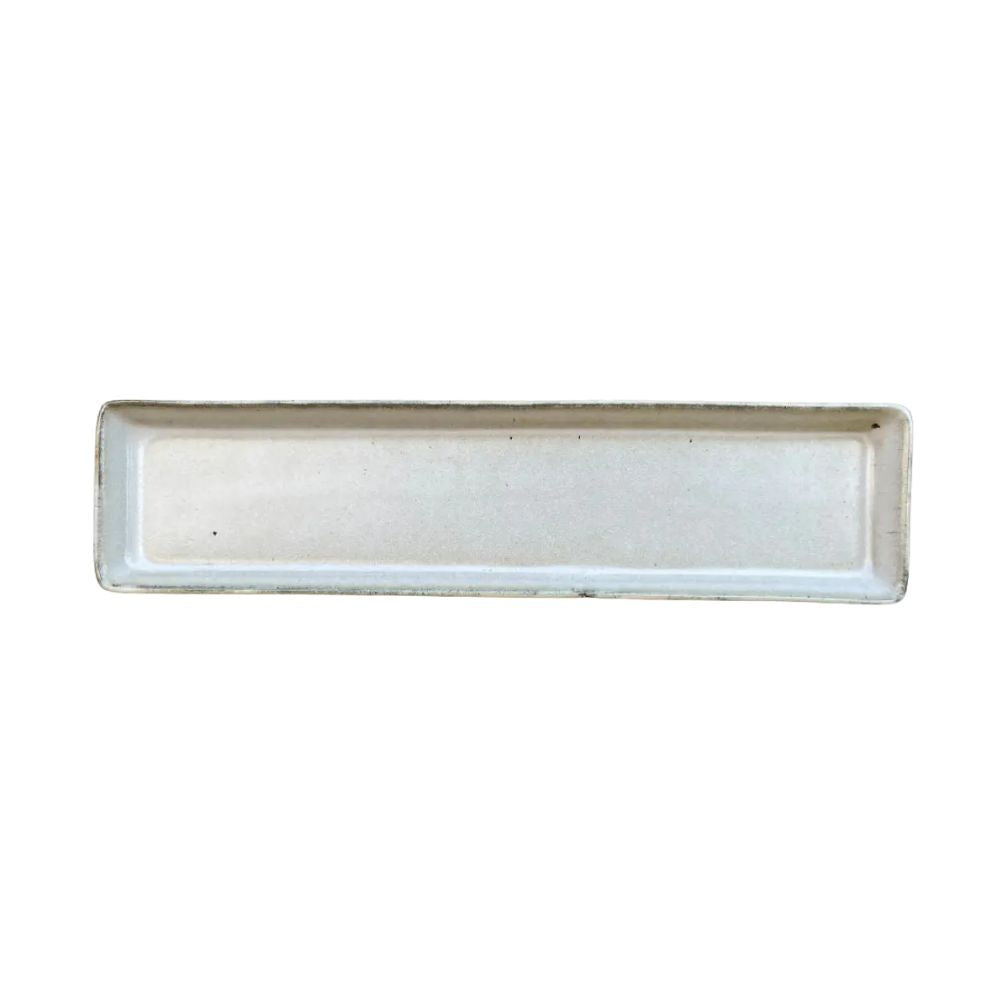 BANDEJA CERAMICA RECTANGULAR BLANCA 27.5 X 6.5 CM