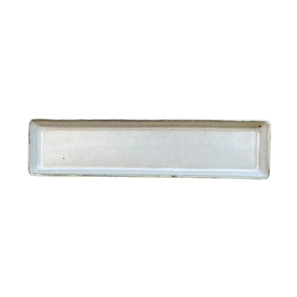 BANDEJA CERAMICA RECTANGULAR BLANCA 27.5 X 6.5 CM
