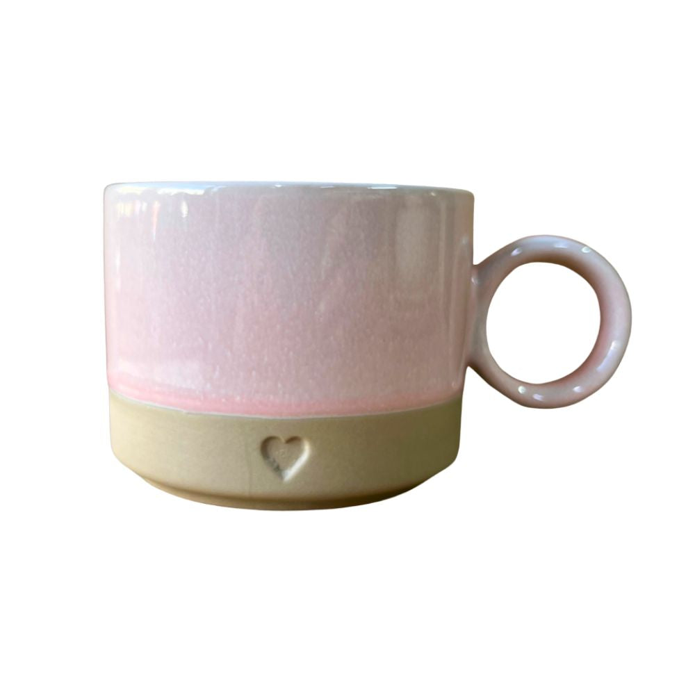 TAZON CERAMICA ROSADO CORAZON 300 ML