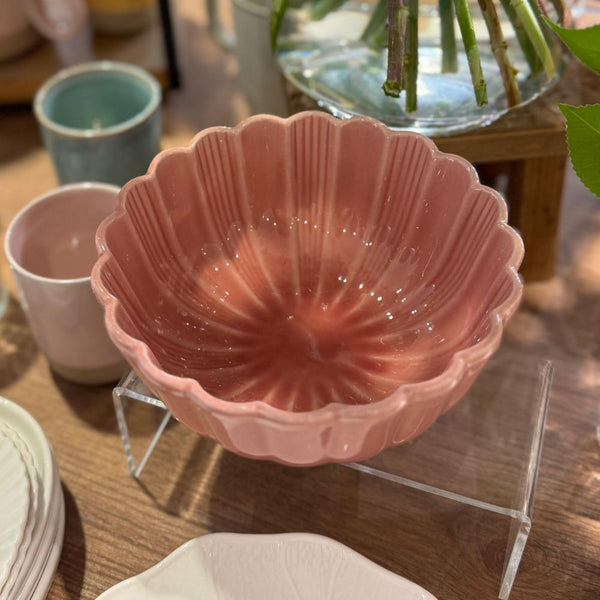 BOWL FLOR CERAMICA ROSADO 16.5 CM