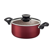 CACEROLA ROJA 4.9 LT 24 CM TAPA VIDRIO TRAMONTINA