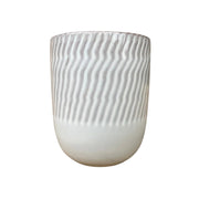 VASO CERAMICA BLANCO LINEAS 300 ML