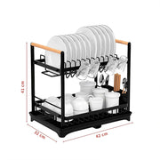SECAPLATOS ACERO INOX VALENCIA 2 NIVELES NEGRO SIMPLIT