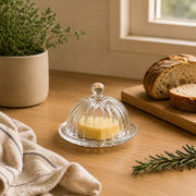 PLATITO VIDRIO CON TAPA RANURADA 14 CM