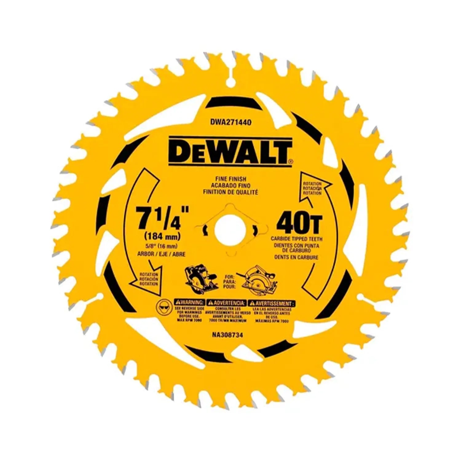 HOJA SIERRA CIRCULAR DEWALT 7.1/4 X 40D DWA271440