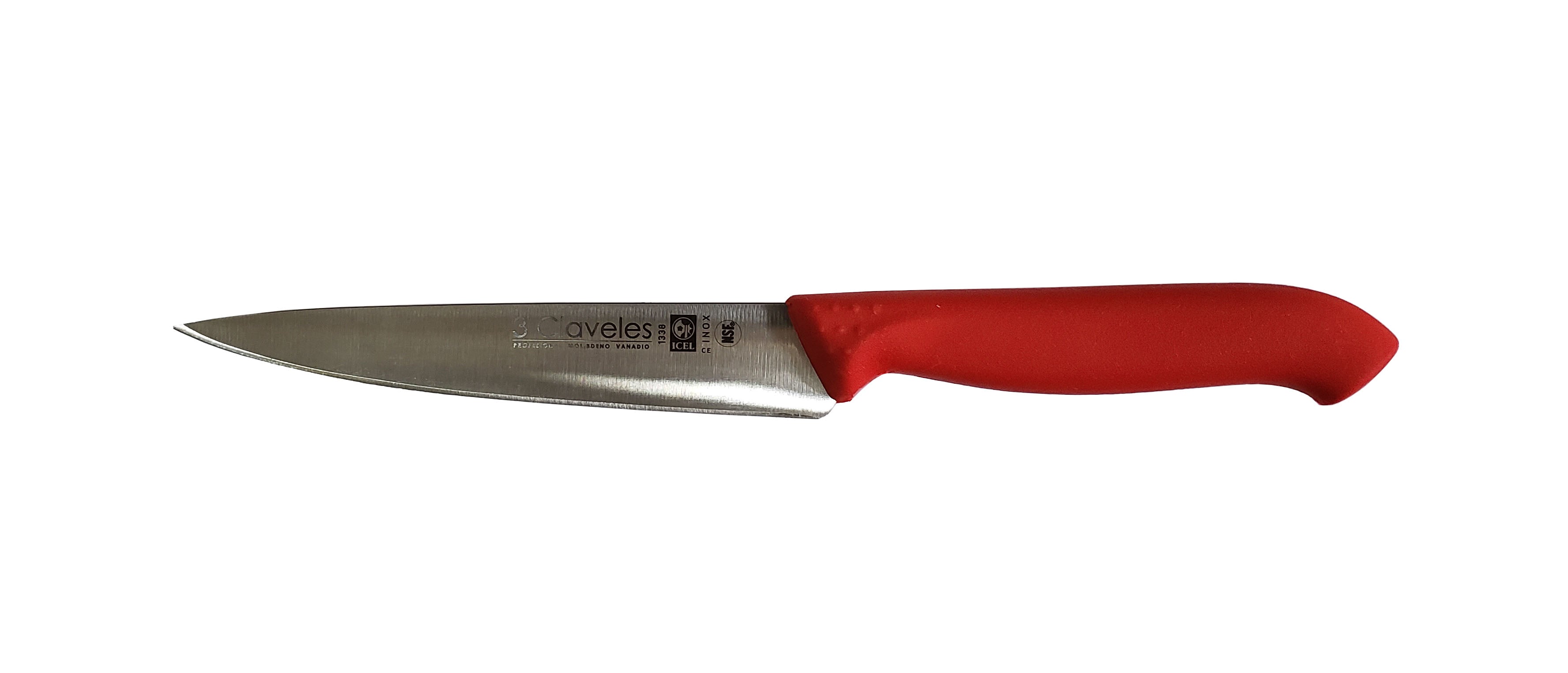 CUCHILLO COCINERO 12 CM ROJO REF 1338 3 CLAVELES