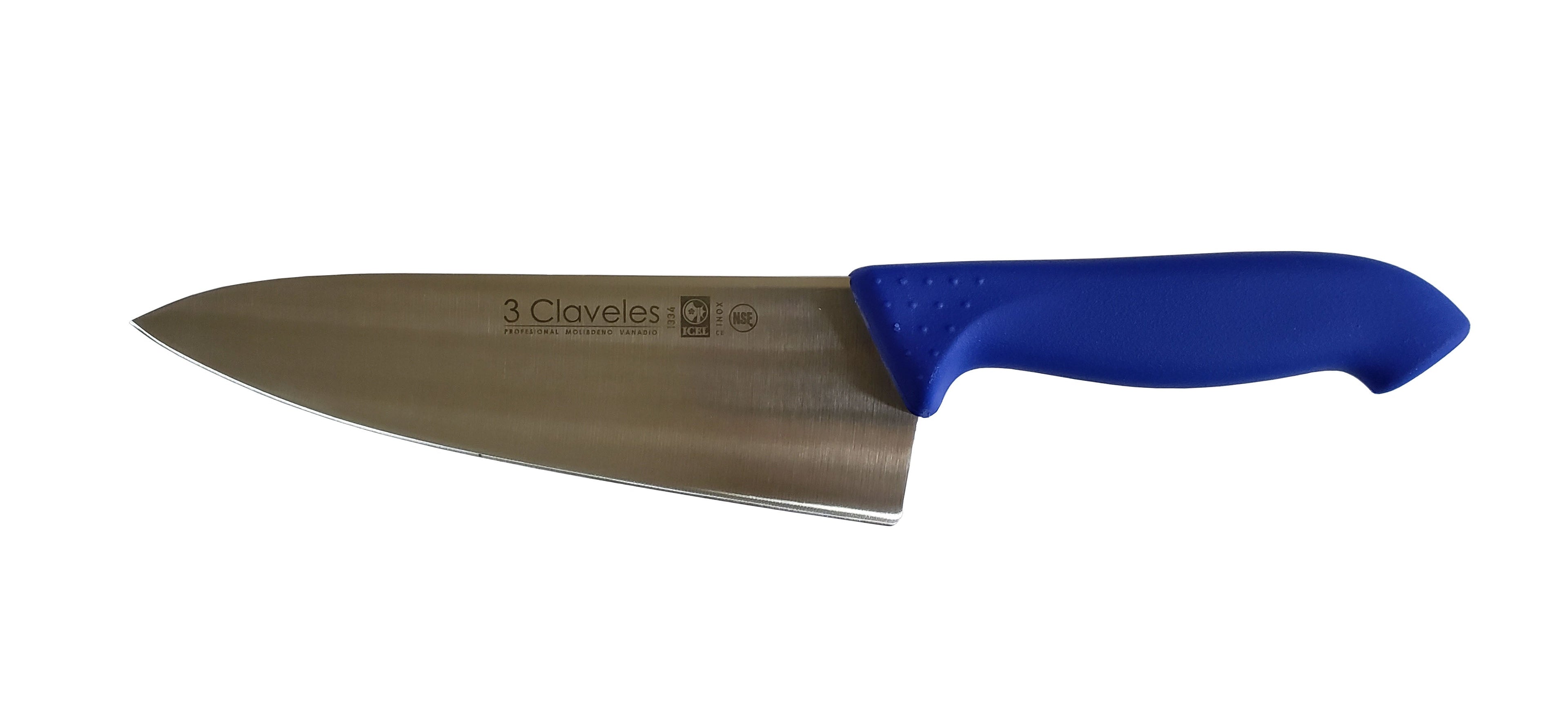CUCHILLO COCINERO 20 CM AZUL REF 1334 3 CLAVELES