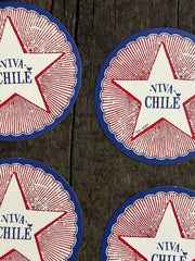 SET 12 POSAVASOS ESTRELLA VIVA CHILE INDIGO DE PAPEL
