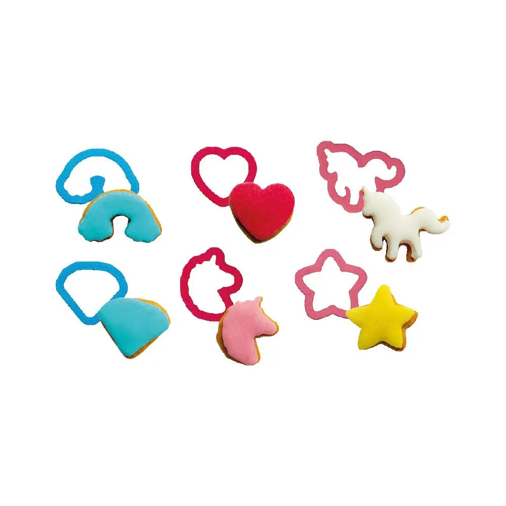 SET 6 MINI CORTA GALLETA UNICORNIO DECORA