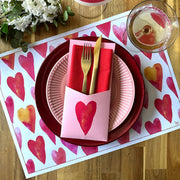 PACK DE MESA 6P CORAZONES PINTADOS INDIGO DE PAPEL