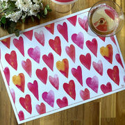 PACK DE MESA 6P CORAZONES PINTADOS INDIGO DE PAPEL