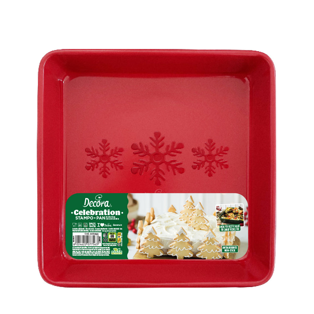 MOLDE ROJO NAVIDAD CUAD 24 CM DECORA