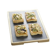 TABLA DE MADERA CON PLATO PIZARRA 40X22 CM