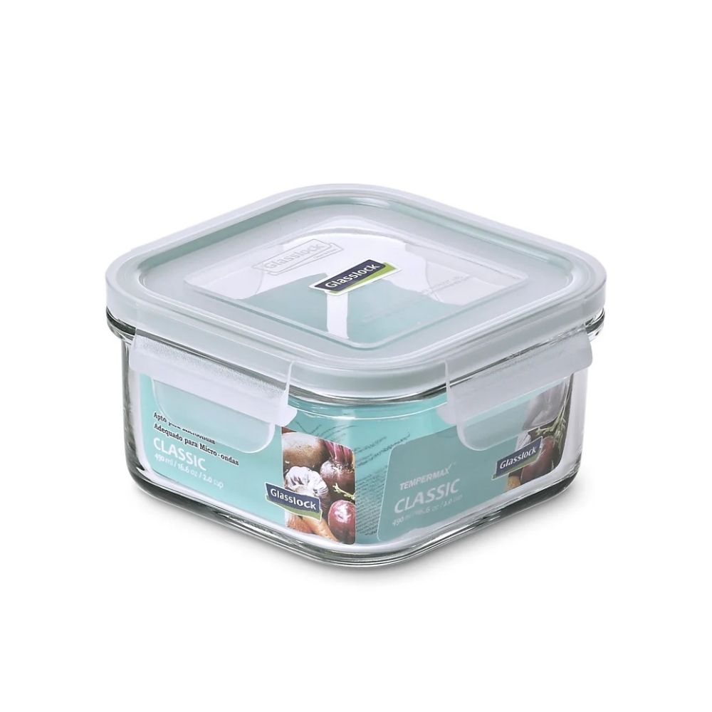 HERMETICO CUADRADO VIDRIO 490 ML GLASSLOCK