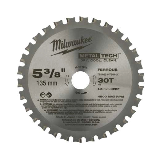 HOJA SIERRA P/METAL 5.3/8" X 30 DT MILWAUKEE 48-40-4070