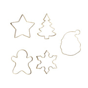 SET 5 CORTA GALLETA NAVIDAD ACERO INOX GOLD DECORA