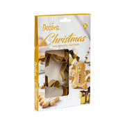 SET 5 CORTA GALLETA NAVIDAD ACERO INOX GOLD DECORA