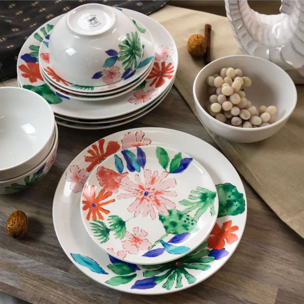 JUEGO DE VAJILLA 12PZAS DAZZLING LILY GIBSON HOME