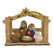 SAGRADA FAMILIA EN ESTABLO MADERA POLIRESINA