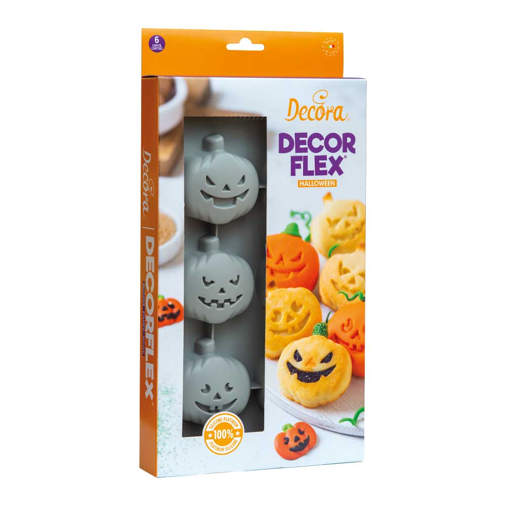 MOLDE DE SILICONA CALABAZAS 6 CAV DECORA