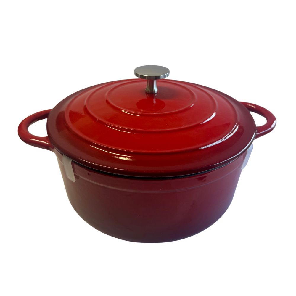 CACEROLA FIERRO FUNDIDO 22 CM ROJA IMPOGAR