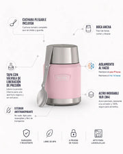 TERMO COMIDA ACERO INOX 710 ML ICON ROSADO