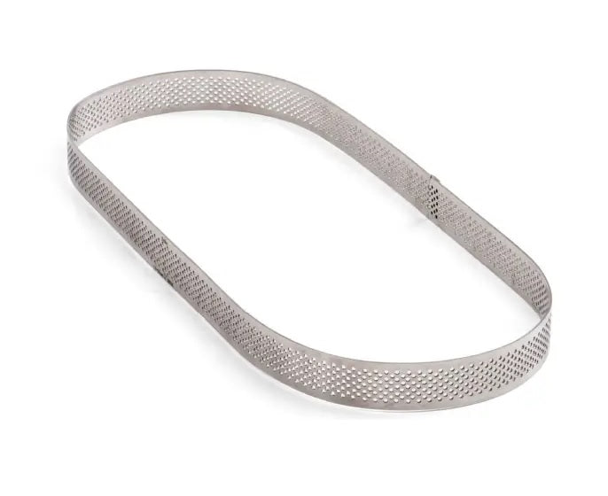 MOLDE OVAL MICROPERFORADO INOX 29X12X3.5 H CM DECORA