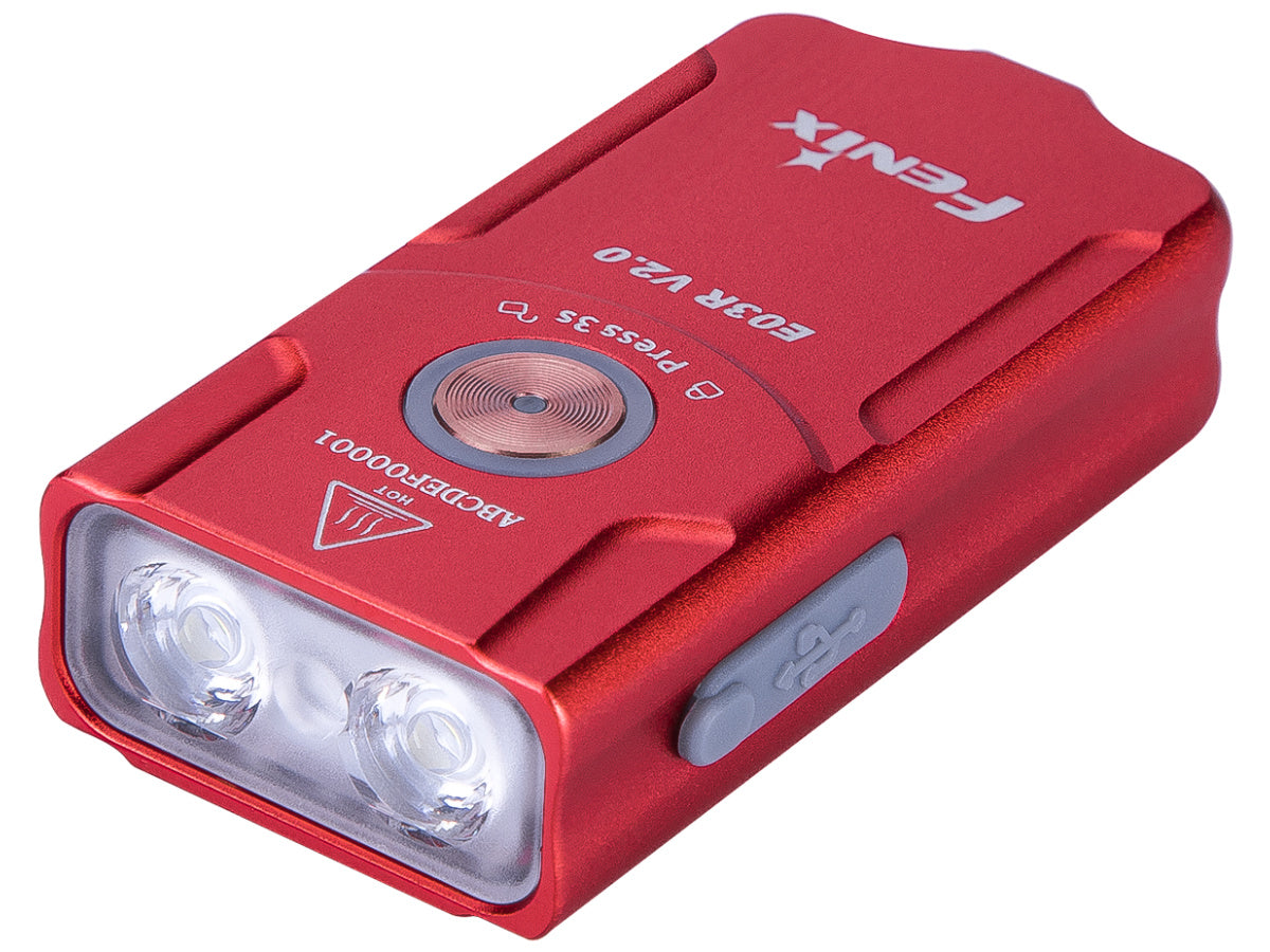 LINTERNA FENIX E03R ROJA 500lm 90 mts