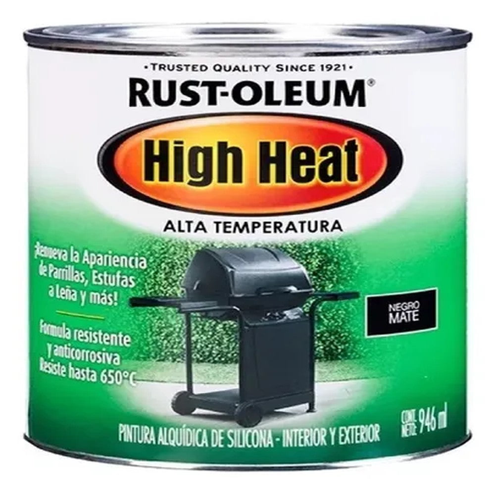 PINTURA ALTA TEMPERATURA NEGRO MATE 946 ML RO