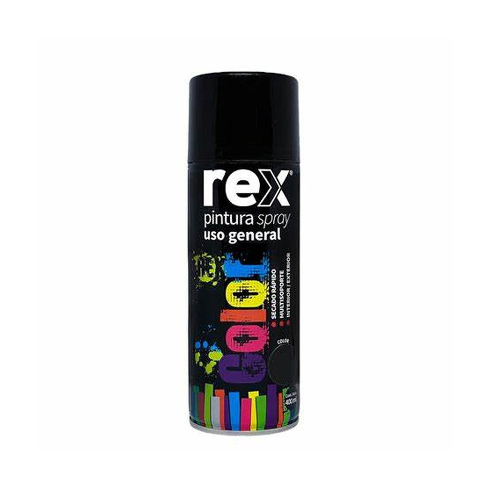 PINTURA SPRAY NEGRO BRILLANTE REX 400 ML