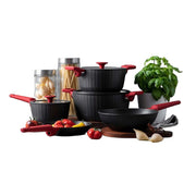 BATERIA COCINA 8 PIEZAS CAMDEN ROJO KW