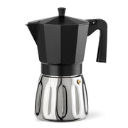 CAFETERA VITTO MIX NEGRA ALUMINIO + INOX 12 TAZAS ILSA