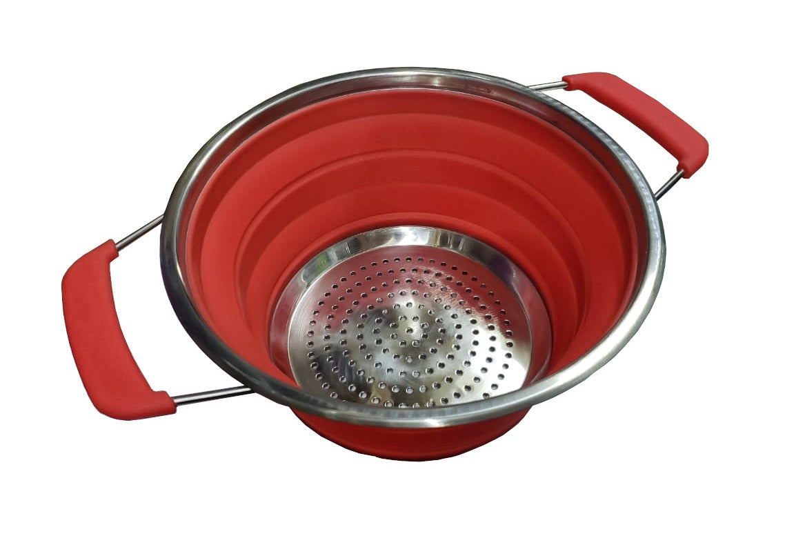 ESCURRIDOR PLEGABLE INOX + SILICONA 24 CM ILSA