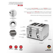 TOSTADOR THOMAS TH133I INOX 4 PANES