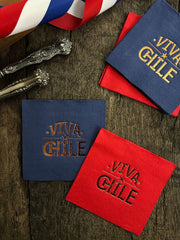 SET 12 SERVILLETAS VIVA CHILE AZUL INDIGO DE PAPEL