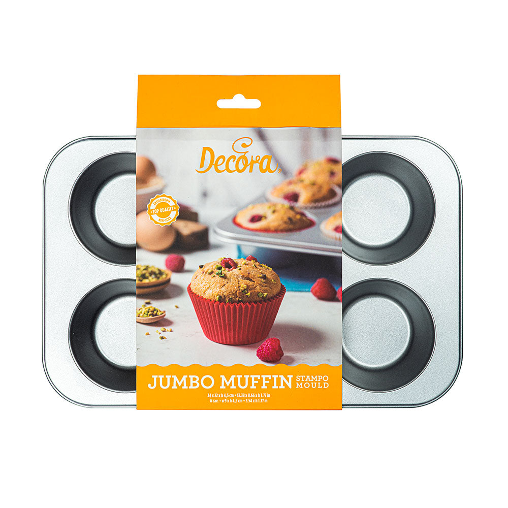 MOLDE 6 JUMBO MUFFIN Ø 9 ACERO ANTIADH DECORA