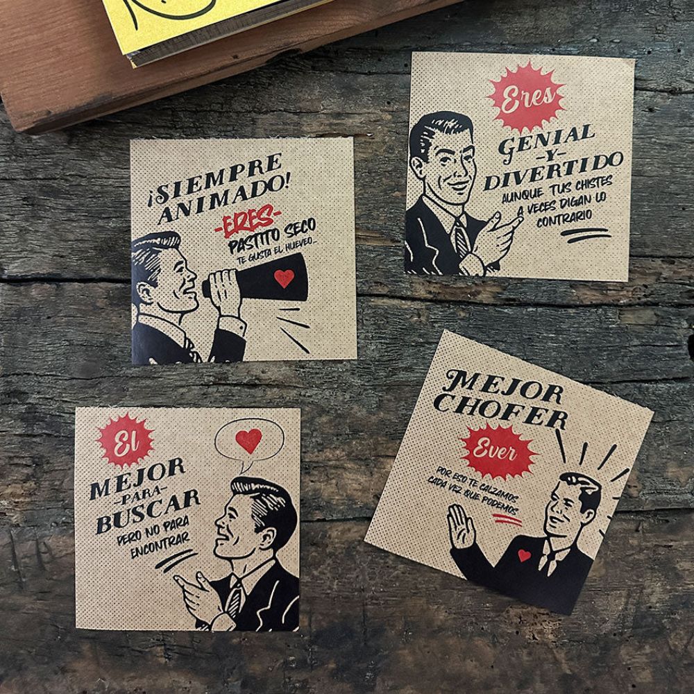TACO 50 POSAVASOS COSAS DE PAPA INDIGO DE PAPEL