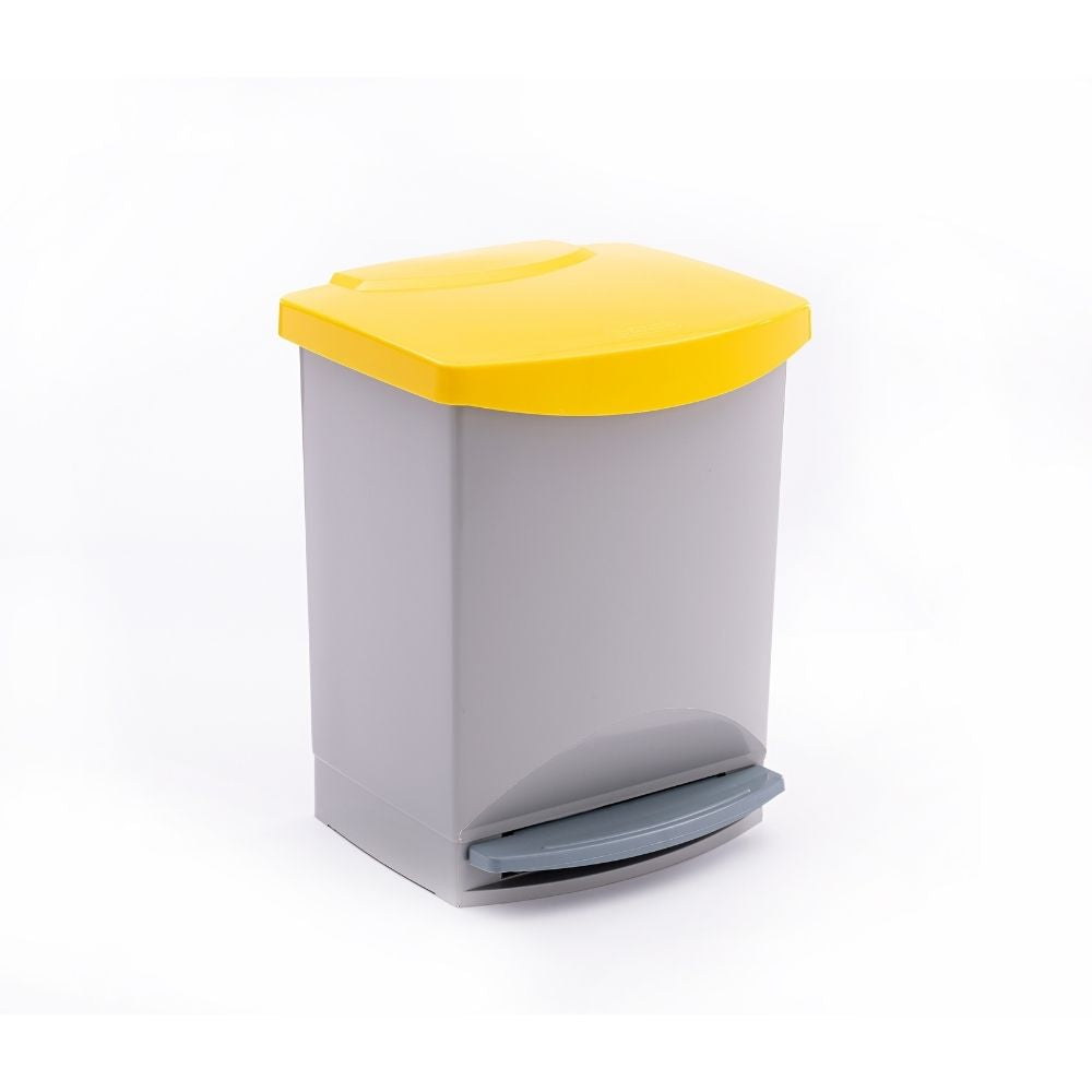 BASURERO CUBO PEDAL RECICLADO 25 L AMARILLOARAVEN