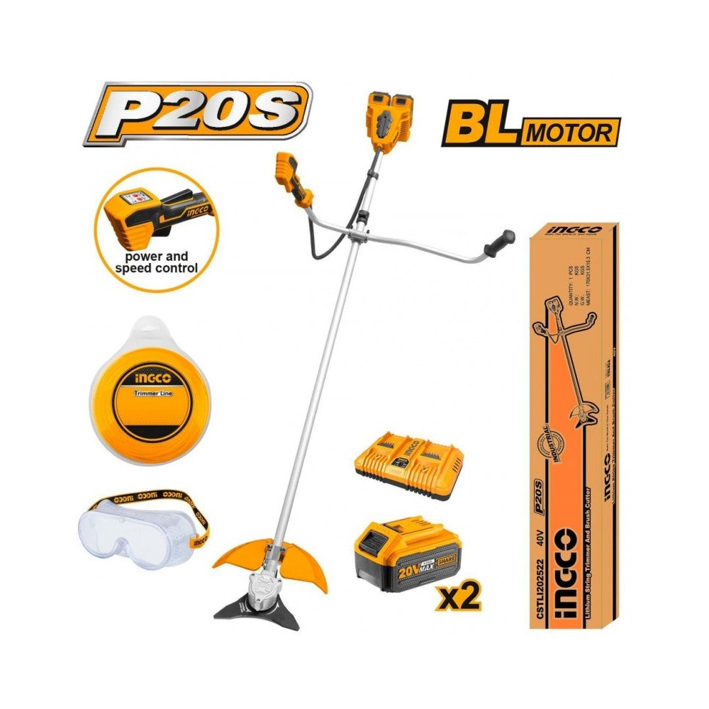 ORILLADORA INGCO 40V C/BAT+CARG CSTLI202522