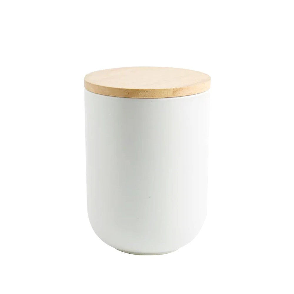 CONTENEDOR HERMETICO CERAMICO TAPA MADERA S BLANCO SIMPLIT