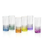 SET 6 VASOS LARGO COLOR BRILLANTE 37 CL RCR