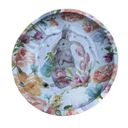 PLATO METALICO CONEJITO PASCUA TULIPANES  20 CM