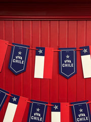 GUIRNALDA BANDERA VIVA CHILE INDIGO DE PAPEL