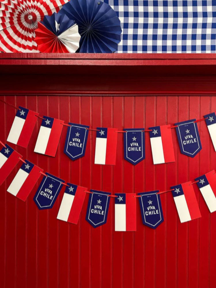 GUIRNALDA BANDERA VIVA CHILE INDIGO DE PAPEL