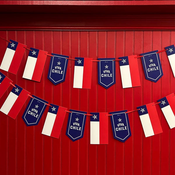 GUIRNALDA BANDERA VIVA CHILE INDIGO DE PAPEL