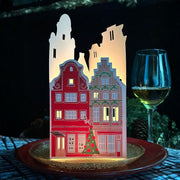 SET 3 CASAS NAVIDAD DE PAPEL 25X13X13 CM INDIGO DE PAPEL