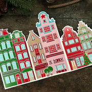 SET 3 CASAS NAVIDAD DE PAPEL 25X13X13 CM INDIGO DE PAPEL