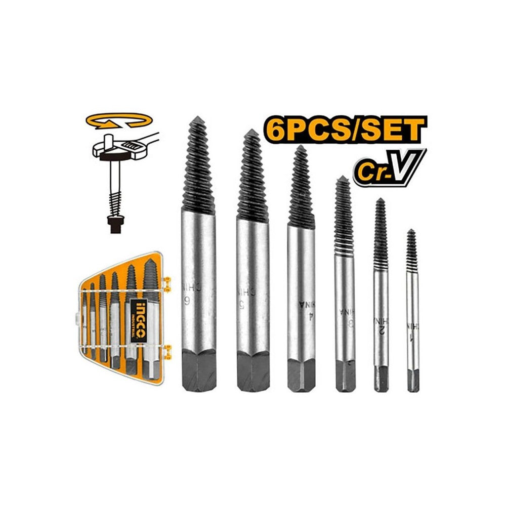 JUEGO EXTRACTOR PERNOS 6 PZAS ASE106 6-25 MM