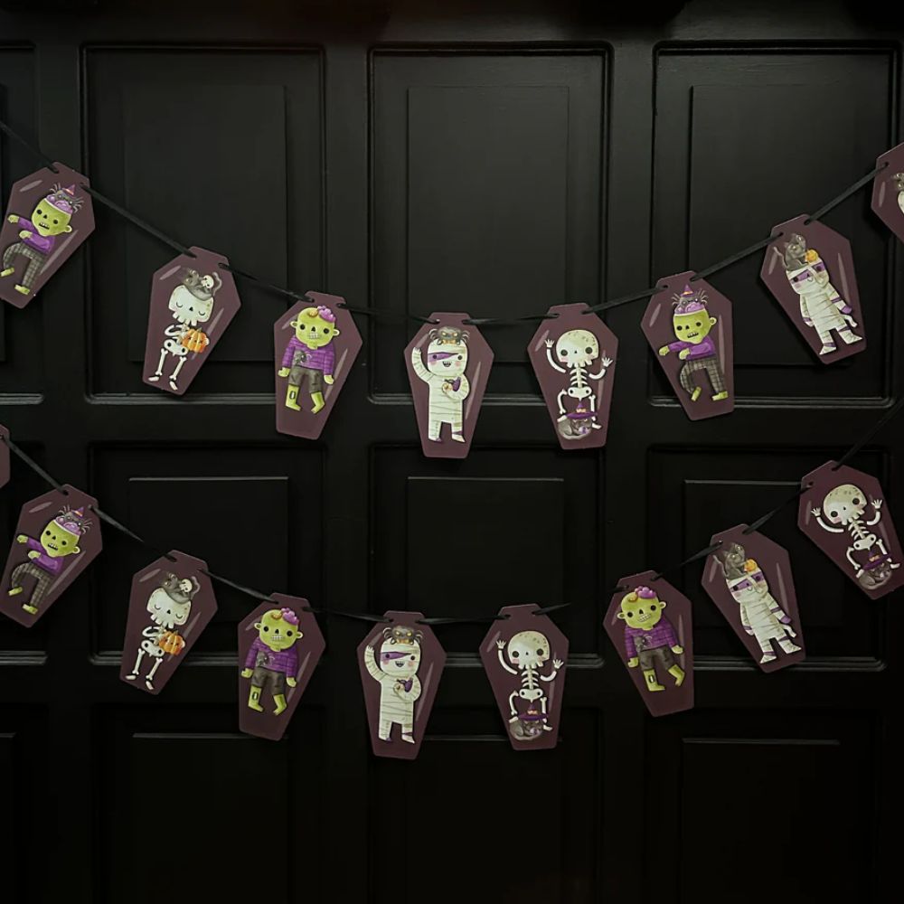 GUIRNALDA MOMIA ATAUD INDIGO DE PAPEL