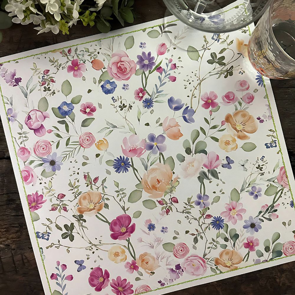 SET 12 PLATO BASE FLORAL INDIGO